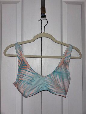 Forever 21 Pastel Palm Print Bikini Top